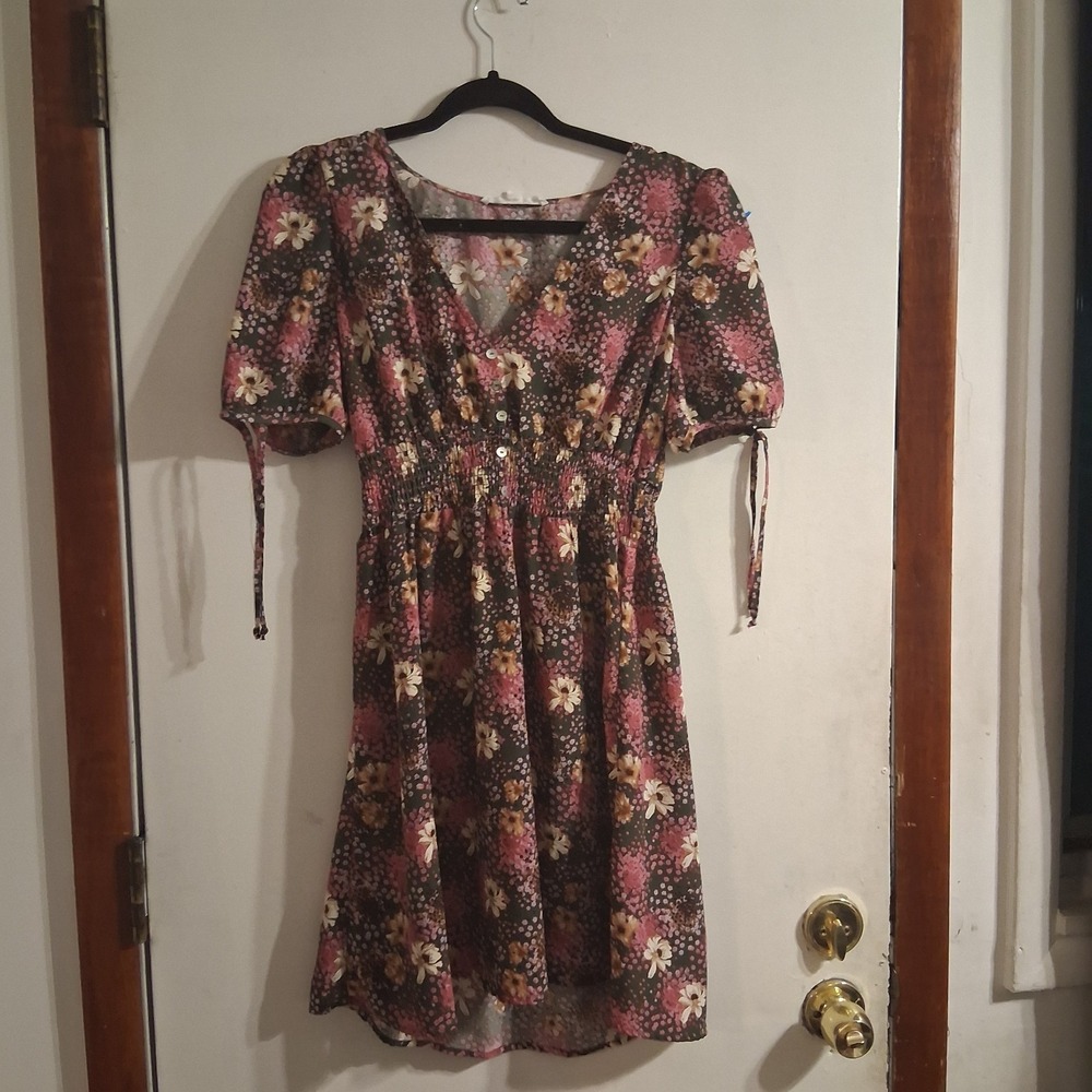 Cottagecore Boho‎ Floral Dress EUC L